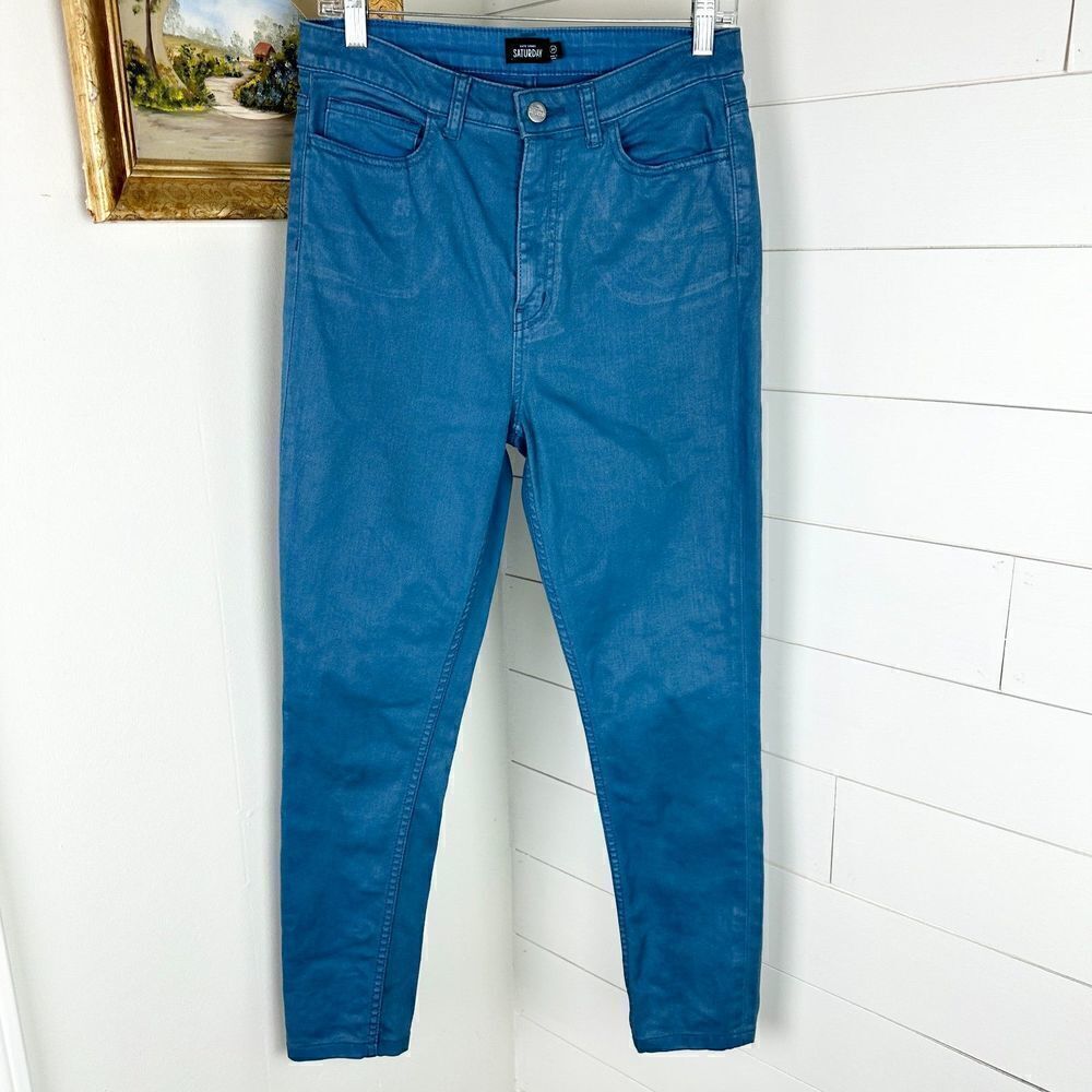 Kate Spade Saturday Coated Skinny Jeans Size 29 Blue High Rise